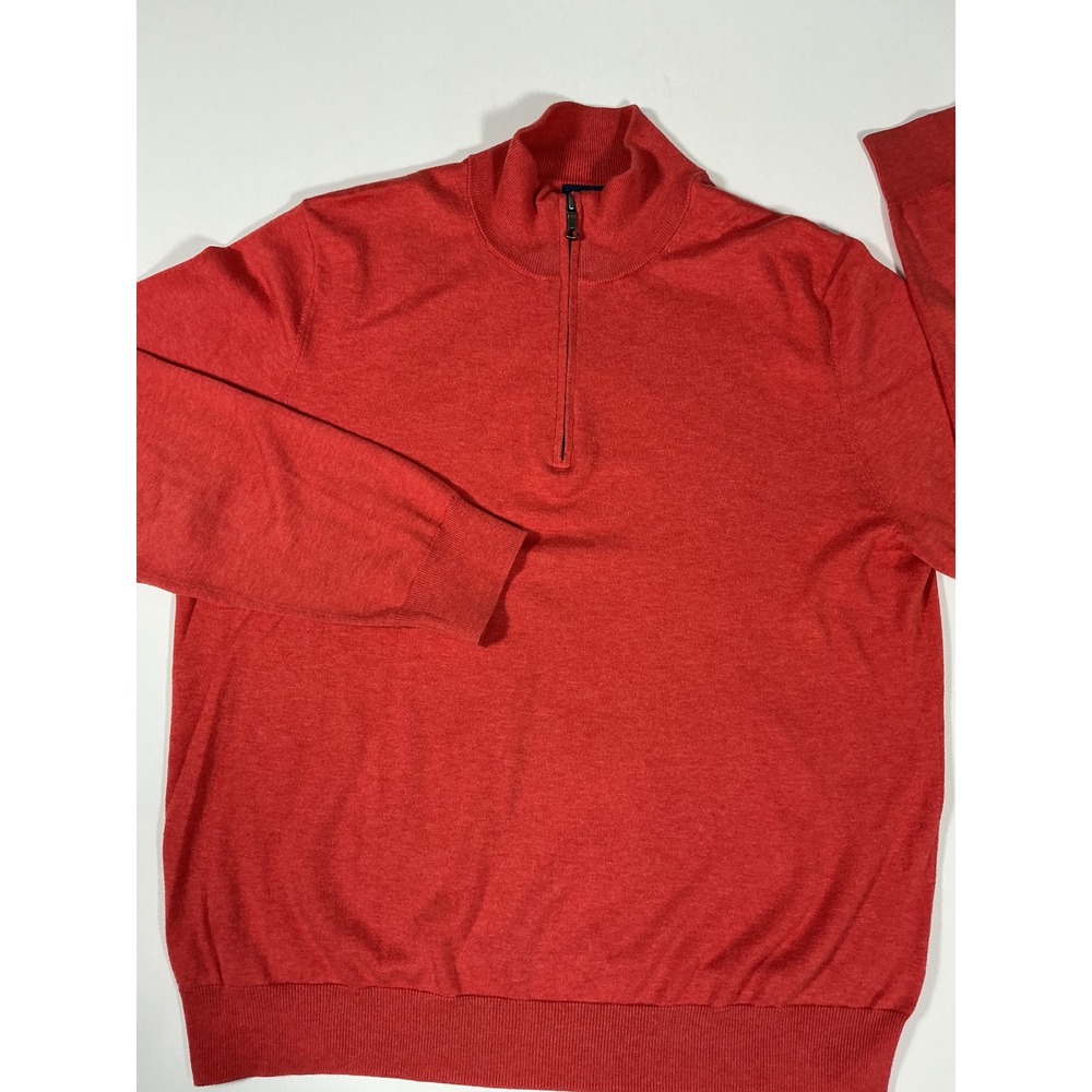 Brooks Brothers Red 1/4 Zip Pullover Knit Sweater Size L